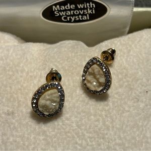 Swarovski Crytals Teardrop Stud Earrings